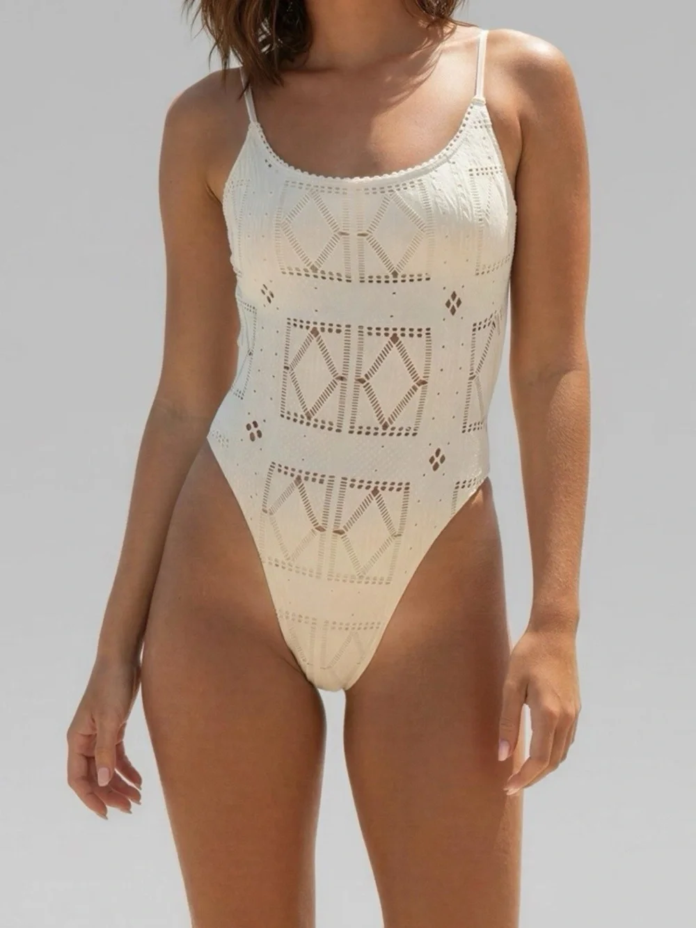 FRANKIES BIKINIS Juliet Cheeky One Piece Swimsuit, Angel Dust, Medium